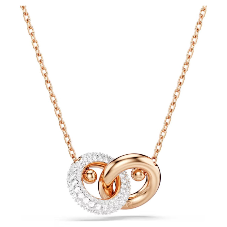 Dextera pendant Round cut, White, Rose gold-tone plated